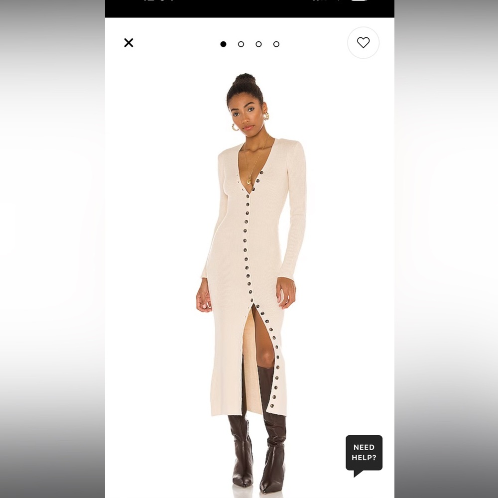 CREAM/NUDE KNIT SWEATER LONG SLEEVE MAXI DRESS